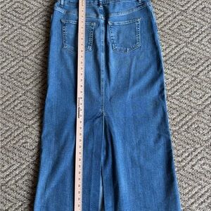 Zara Long Denim Skirt - back slit. womens size Large